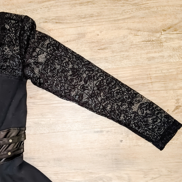 Black Maleficent Dress | Black Lace Asymmetrical G - Picture 5 of 12